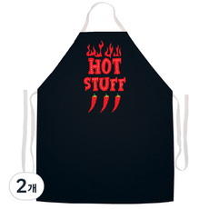 애티튜드에이프런즈 핫 스터프 에이프런, 혼합 색상, 2개