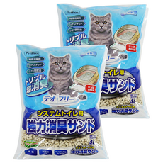 PETPRO 雙層貓砂盆用 沸石砂 4L 特殊消臭劑 檸檬酸 芬多精成分, 2袋, 強力消臭