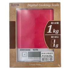 TANITA 塔尼達 廚房料理電子秤, 最大計量 1kg, 最小表示 1g, KD-180, KD-180-SNR, 桃粉色