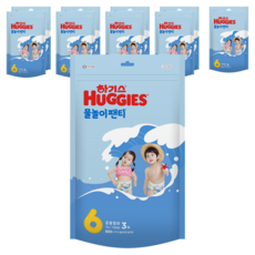 하기스 물놀이 팬티형 수영장 기저귀 남여공용 14~19kg, 30매, 6단계