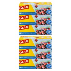 글래드 4중 와이드씰 지퍼백 냉동용, 중(M), 20개입, 6개