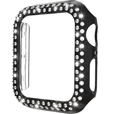 4YOU 智慧型手錶雙排鑲鑽硬保護殼 44mm, 黑色