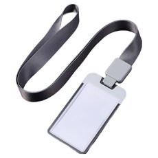 Big Buck 高級金屬掛頸式員工證滑蓋卡套, 深灰色, 1個