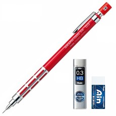 Pentel 飛龍文具 Graph 1000 CS 自動鉛筆 PG1003CS-B + AIN HB 筆芯 + 橡皮擦組, 1套, 0.3mm
