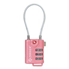 ZARKER TSA 鋅合金鋼纜線旅行用密碼鎖 ZT007 粉紅色, 1個