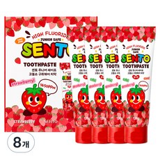SENTO 兒童 Safe 高氟口氣護理兒童牙膏 草莓香, 120g, 8個