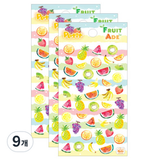 Petit 季節貼紙 夏季水果汽水 DA5564, 混色, 9個