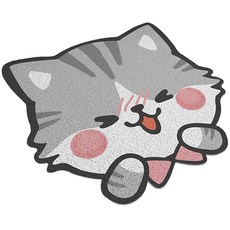 利波斯 海優妮 圈絲浴室防滑乾式腳踏墊, 害羞貓, 1個