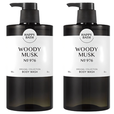 HAPPY BATH 弱酸性香氛沐浴乳 No.976 木質麝香, 910g, 2瓶
