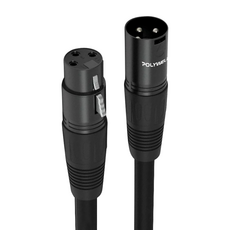 POLYWELL 寶利威爾 XLR Cannon 平衡式音源線/麥克風延長線 公對母 2m, PW15-W52-B041, 黑色, 1條