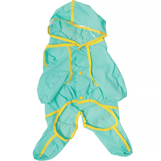 PASTEL PET 寵物線條口袋連身雨衣, 綠色, 1個