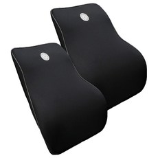 s-sportplus+ 汽車頭枕靠墊/腰靠墊 人體工學設計 透氣舒適, 黑色, 2個