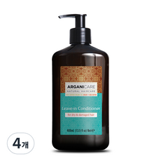 ARGANICARE 摩洛哥堅果免沖洗護髮素 乾燥受損髮用, 4個, 400ml