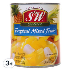 에스앤더블유 후르츠칵테일, 850g, 3개