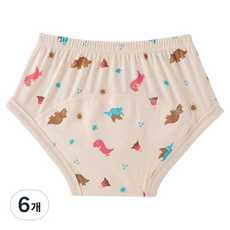 아가짱 유아용 시그니처 모달 배변 훈련 팬티, 공룡, 6개
