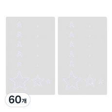 데이소이 다양한 모양 미끄럼 방지 스티커, 03 별 투명, 60개