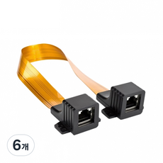 랜스타 창틀 통과형 평면 윈도우 랜 연장 케이블 LS-WC-RJ45, 혼합색상, 6개, 30cm