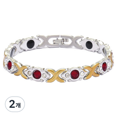 Homesell 磁力手環 銀金紅 20cm, 2個