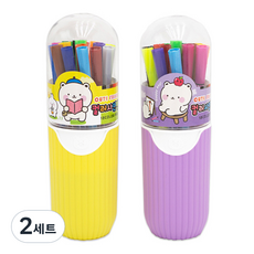 misoro 3500 彩色簽字筆 2種套組 18色 2335, 黃色, 紫色, 2套