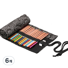 Allode 帆布捲簾式色鉛筆袋 72色 82 x 20 cm, 15 黑葉, 6個