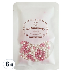 쿠킹스토리 스프링클 트윙클 펄 핑크 푸드컬러, 15g, 6개