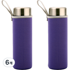 뷰레이티닷컴 베이크 무지 물병가방 550ml, 퍼플, 6개