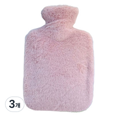푸트로랩 부드러운 폴리커버 PVC 보온 물주머니 핑크 2000ml, 3개