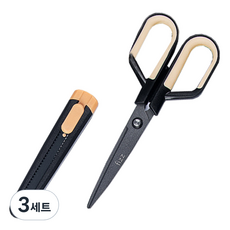 투코비 다기능 분리형 가위 + 커터칼 세트, 블랙, 3세트
