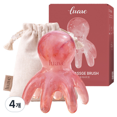 루아브 문어 두피 괄사 마사지기, 핑크, 4개