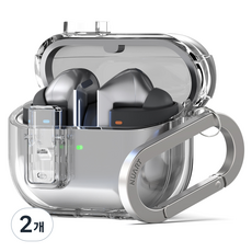 NUART 防變色鎖扣防撞TPU保護殼, 2個, Galaxy Buds3/Buds3 Pro/Buds3 FE, 透明