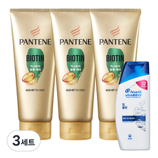 PANTENE 潘婷 生物素豐盈護理護髮素 220ml x 3入 + 海倫仙度絲深層清潔洗髮精 90ml 套組, 3套