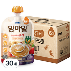맘마밀 안심이유식 퓨레, 30개, 혼합맛(사과/프룬/오트밀), 100g