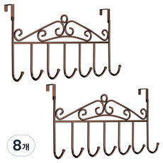 Ohmadang 經典門後掛衣架, 咖啡色, 8個