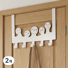 MAME 免鑽孔牆壁門後掛鉤, 餃子 白色, 2個