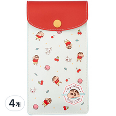蠟筆小新 扁平鉛筆袋 櫻桃 蠟筆小新, 混合色, 4個