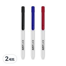 Justclick 簽字筆S 3種組, 黑+藍+紅, 6個