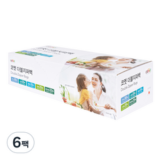 코멧 더블지퍼백 5종믹스 미니 30매+소형 20매+중형 20매+대형 20매+특대형 20매, 6개, 혼합