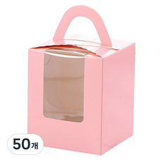 이홈베이킹 컵케익 창상자 1구, 핑크, 50개