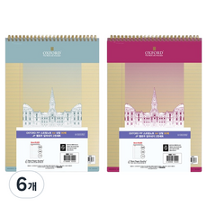 OXFORD 노트 PP 스프링노트 A4 상철 JP 옐로우 칼라내지 90p, 랜덤발송, 6개