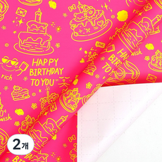 미소로운 롤 포장지 43 x 300 cm, 핑크 케이크, 2개