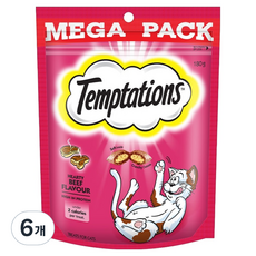 템테이션 고양이 풍미가득 간식, 소고기맛, 180g, 6개 소고기맛, 180g, 6개