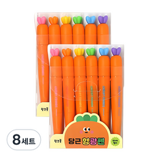 핑크풋 5000 당근 슬림 형광펜 6종 세트, PINK, ORANGE, YELLOW, GREEN, BLUE, PURPLE, 48개