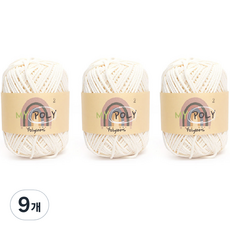 samnamtteugaesil My Poly 編織線 120g, 02 象牙白, 9個