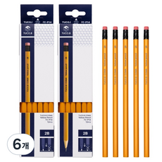 TUCO.B Komar 六角鉛筆 2B TC-P14 12入, 黃色, 6個