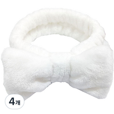 SolRoom 蝴蝶結洗臉髮帶, 白色, 4個