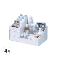 Ants Full Makeup化妝品收納盒 粉色 M, 白色, 4個