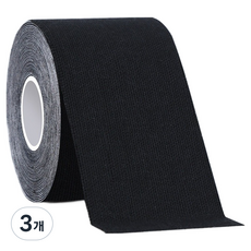 PAL-E 스포츠 테이프 블랙 5cm x 5m, 3개, 1개입