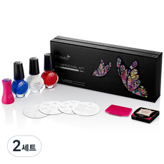 Konard 沖壓美甲 B 套裝, 刮刀 + 印章 + 圓形圖像板 4p + 特殊拋光劑 11ml 3p, 2組