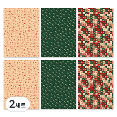 아이엔피 크리스마스 빈티지 포장지세트 50 x 70 cm V04 3종 x 2p 세트, 혼합색상, 2세트