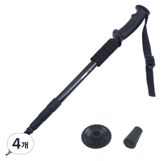 난리시스터즈 초경량 산책 어르신 선물 지팡이 4단직선 손잡이 블랙, 4개